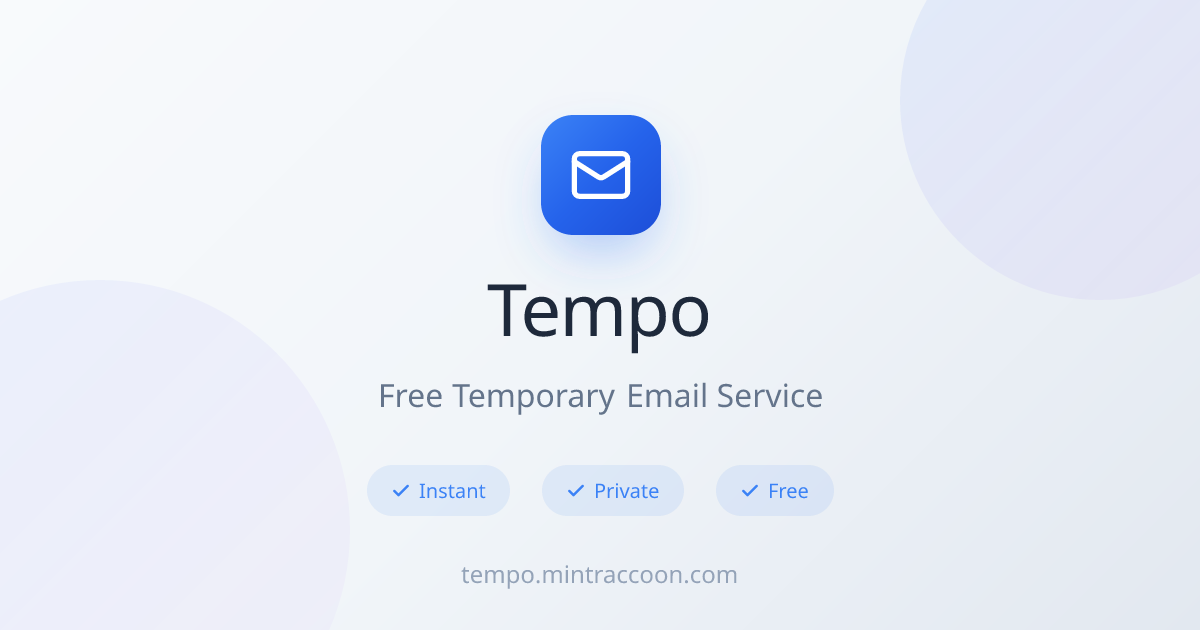 Tempo - Free Temporary Email | Disposable Email Address